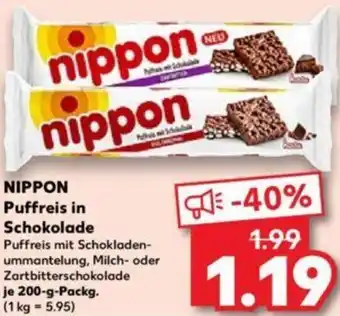 Kaufland NIPPON Puffreis in Schokolade 200 g Packg. Angebot