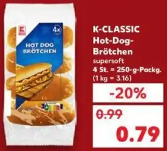 Kaufland K-CLASSIC Hot-Dog-Brötchen 250 g Packg. Angebot