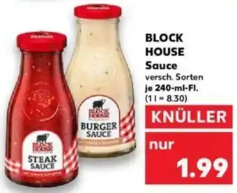 Kaufland BLOCK HOUSE Sauce 240-ml-Fl. Angebot