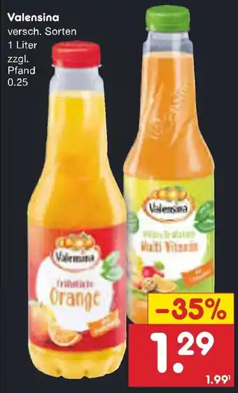 Netto Marken-Discount Valensina versch. Sorten 1 Liter Angebot