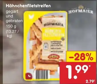 Netto Marken-Discount HOFMAIER Hähnchenfiletstreifen 150g Angebot