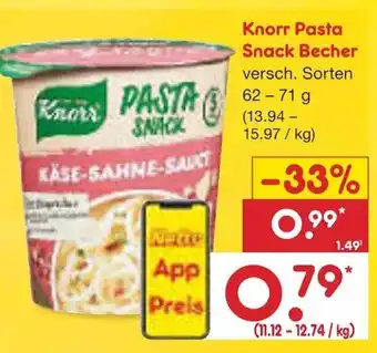 Netto Marken-Discount Knorr Pasta Snack Becher versch. Sorten 62 - 71 g Angebot