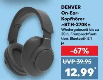 Kaufland DENVER On-Ear- Kopfhörer >>BTH-270K<< Angebot