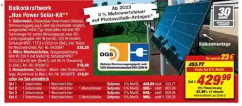 toom Baumarkt Balkonkraftwerk ,,Hux Power Solar-Kit" Angebot