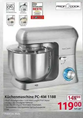 Selgros Profi Cook Küchenmaschine PC-KM 1188 Angebot