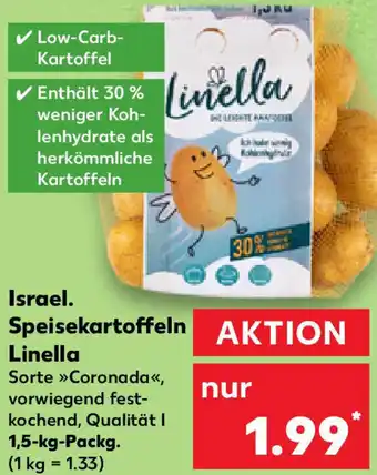 Kaufland Israel. Speisekartoffeln Linella 1,5 kg Packg. Angebot