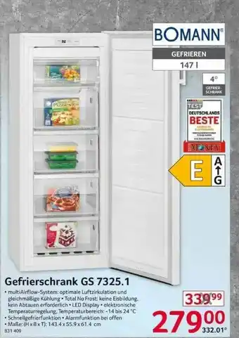 Selgros Bomann Gefrierschrank GS 7325.1 Angebot