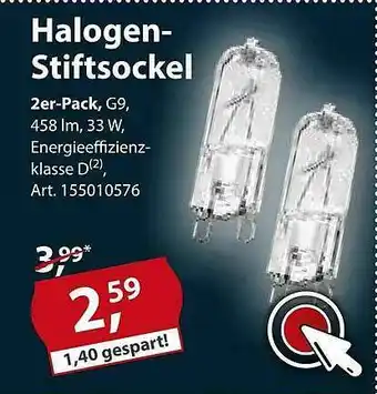 Sonderpreis Baumarkt Halogen Stiftsockel Angebot