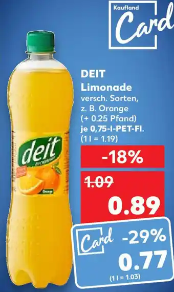 Kaufland DEIT Limonade 0,75-L-PET-FI. Angebot