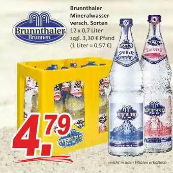 Getränke Fleischmann Brunnthaler Mineralwasser Angebot