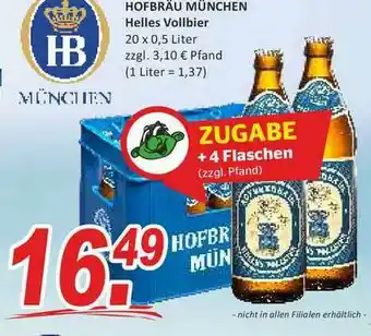 Getränke Fleischmann Hofbrau München Helles Vollbier Angebot