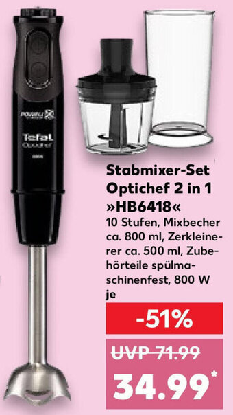 Kaufland Tefal Stabmixer-Set Optichef 2 in 1 >>HB6418<< Angebot