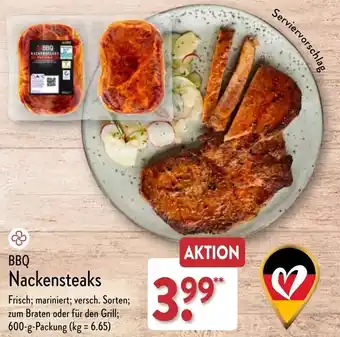 Aldi Nord BBQ Nackensteaks 600 g Packung Angebot