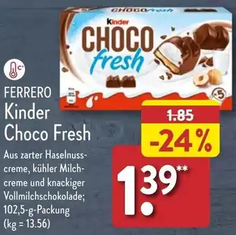 Aldi Nord FERRERO Kinder Choco Fresh 102,5 g Packung Angebot