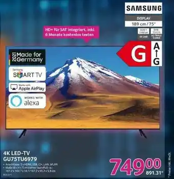 Selgros Samsung 4k Led Tv GU75TU6979 Angebot