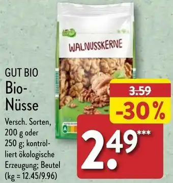 Aldi Nord GUT BIO Bio Nüsse 200 g oder 250 g Angebot