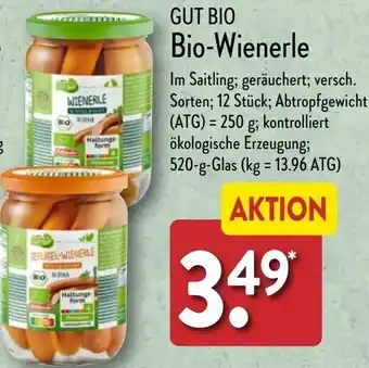 Aldi Nord GUT BIO Bio-Wienerle 520 g Glas Angebot