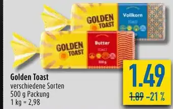 diska Golden Toast verschiedene Sorten 500 g Packung Angebot