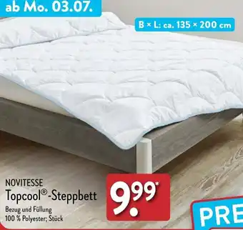 Aldi Nord Novitesse Topcool®-Steppbett Angebot