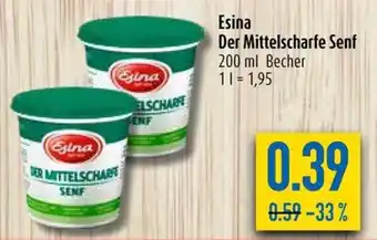 diska Esina Der Mittelscharfe Senf 200 ml Becher Angebot