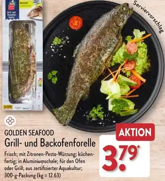 Aldi Nord GOLDEN SEAFOOD Grill- und Backofenforelle 300 g Packung Angebot