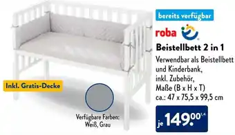 Aldi Nord roba Beistellbett 2 in 1 Angebot