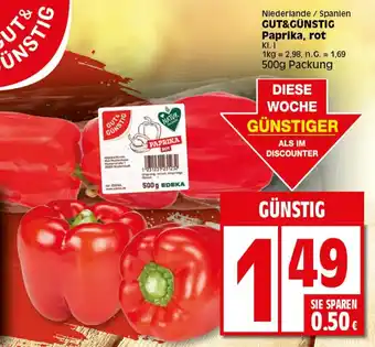 Elli Markt GUT&GÜNSTIG Paprika, rot 500 g Packung Angebot