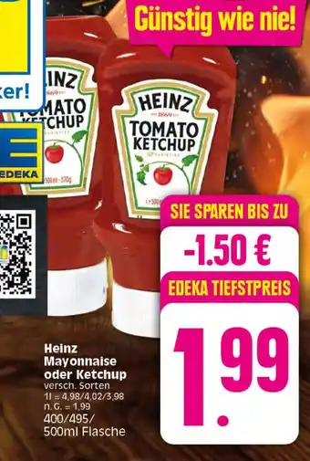 Elli Markt Heinz Mayonnaise oder Ketchup versch. Sorten, 400/495/ 500ml Flasche Angebot