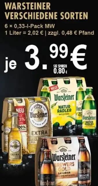 Elli Markt WARSTEINER VERSCHIEDENE SORTEN 6 x 0,33-L-Pack MW Angebot