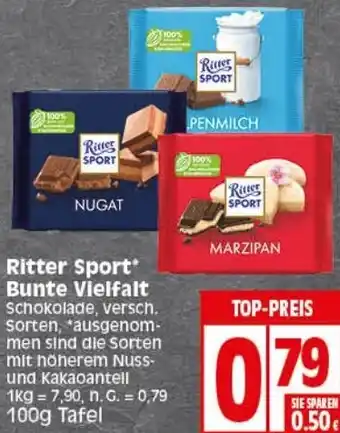 Elli Markt Ritter Sport* Bunte Vielfalt 100g Tafel Angebot