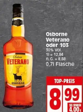 Elli Markt Osborne Veterano oder 103, 0,7 L Flasche Angebot