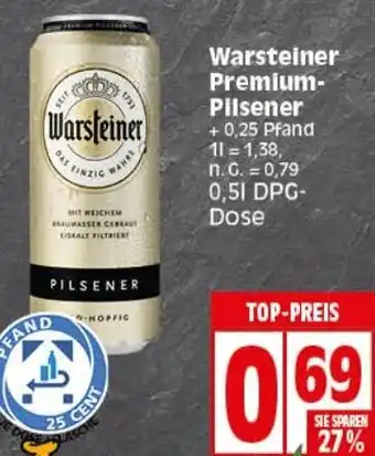 Elli Markt Warsteiner Premium-Pilsener 0,5 L-DPG Dose Angebot