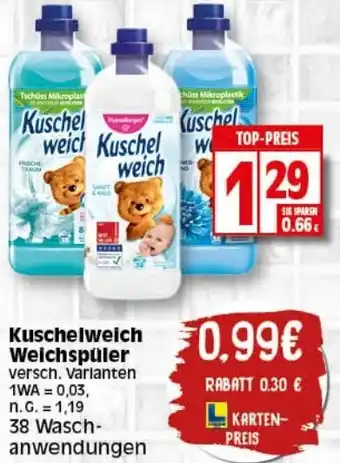 Elli Markt Kuschelweich Weichspüler 38 Waschanwendungen Angebot