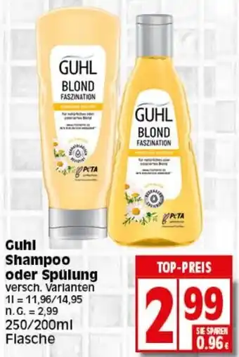 Elli Markt Guhl Shampoo oder Spülung 250/200 ml Flasche Angebot