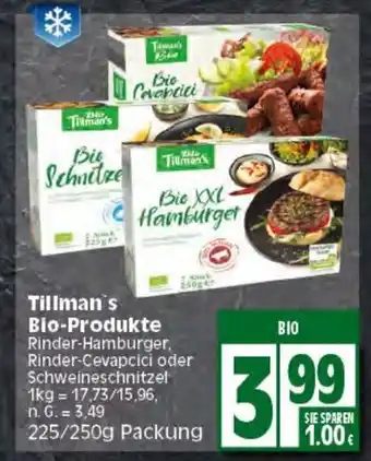 Elli Markt Tillman's Bio-Produkte Rinder-Hamburger, Rinder-Cevapcici oder Schweineschnitzel 225/250g Angebot