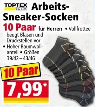 Norma TOPTEX PRO Arbeits-Sneaker-Socken 10 Paar Angebot