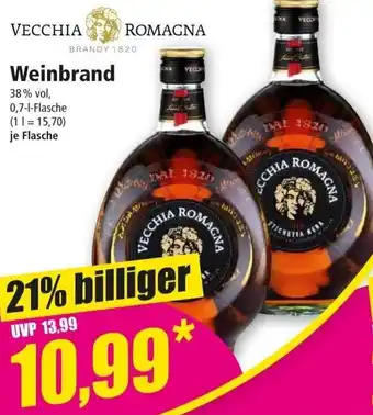 Norma VECCHIA ROMAGNA Weinbrand 0,7 L Flasche Angebot