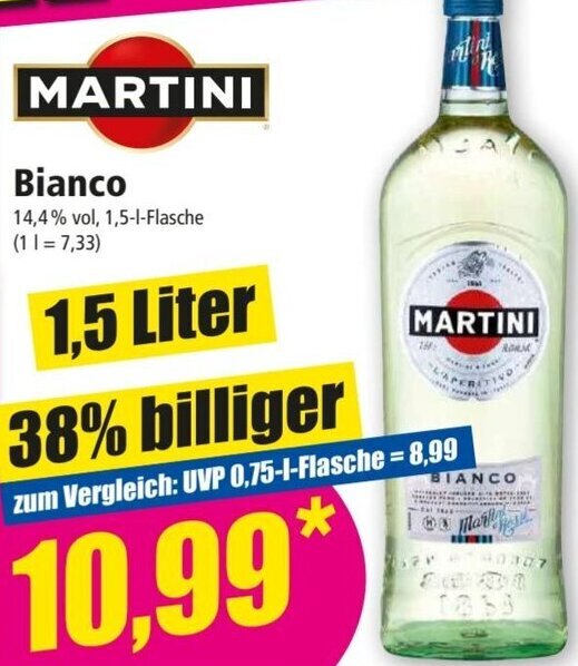 MARTINI Bianco 1,5 Liter Angebot bei Norma