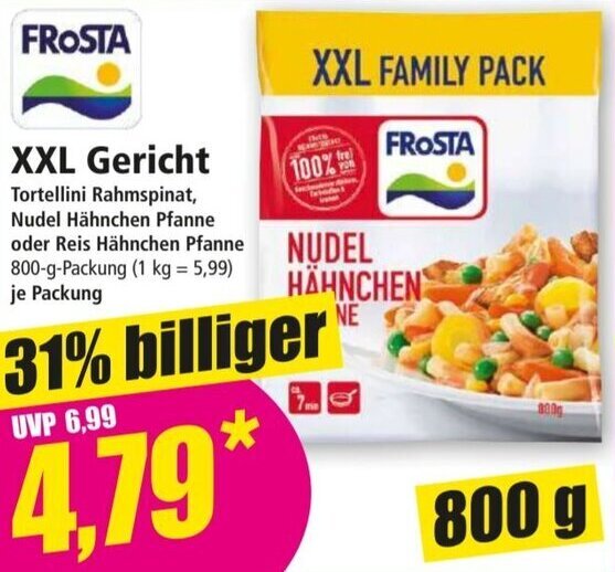 FROSTA XXL Gericht 800 g Angebot bei Norma