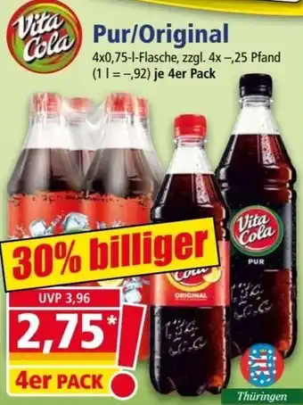 Norma Vita Cola Pur/Original 4er Pack Angebot