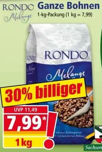 Norma RONDO Melange Ganze Bohnen 1-kg-Packung Angebot