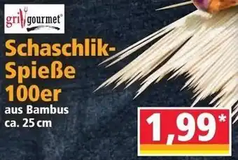 Norma Grill Gourmet Schaschlik Spieße 100er Angebot