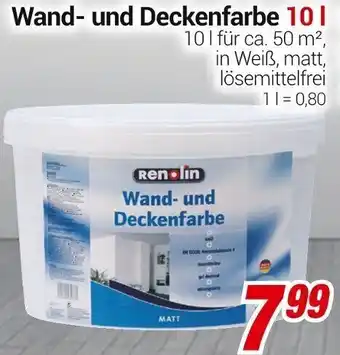 CENTERSHOP Wand und Deckenfarbe 10 l Angebot