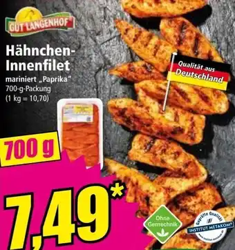 Norma GUT LANGENHOF Hähnchen-Innenfilet 700-g-Packung Angebot