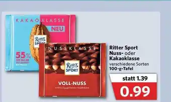 Combi Ritter Sport Nuss- Oder Kakaoklasse Angebot