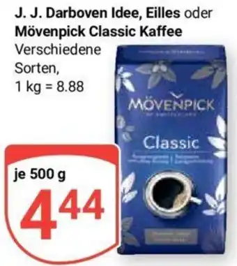 Globus J. J. Darboven Idee, Eilles oder Mövenpick Classic Kaffee 500 g Angebot