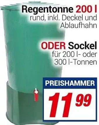 CENTERSHOP Regentonne 200 l oder Sockel Angebot