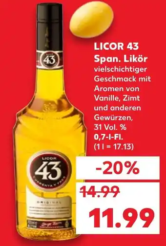 Kaufland Licor 43 Span. Likör 0,7L Angebot