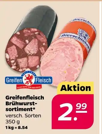 NETTO Greifenfleisch Brühwurst-sortiment* versch. Sorten 350 g Angebot