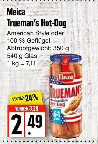 Edeka Frischemarkt Meica Trueman's Hot-Dog Angebot